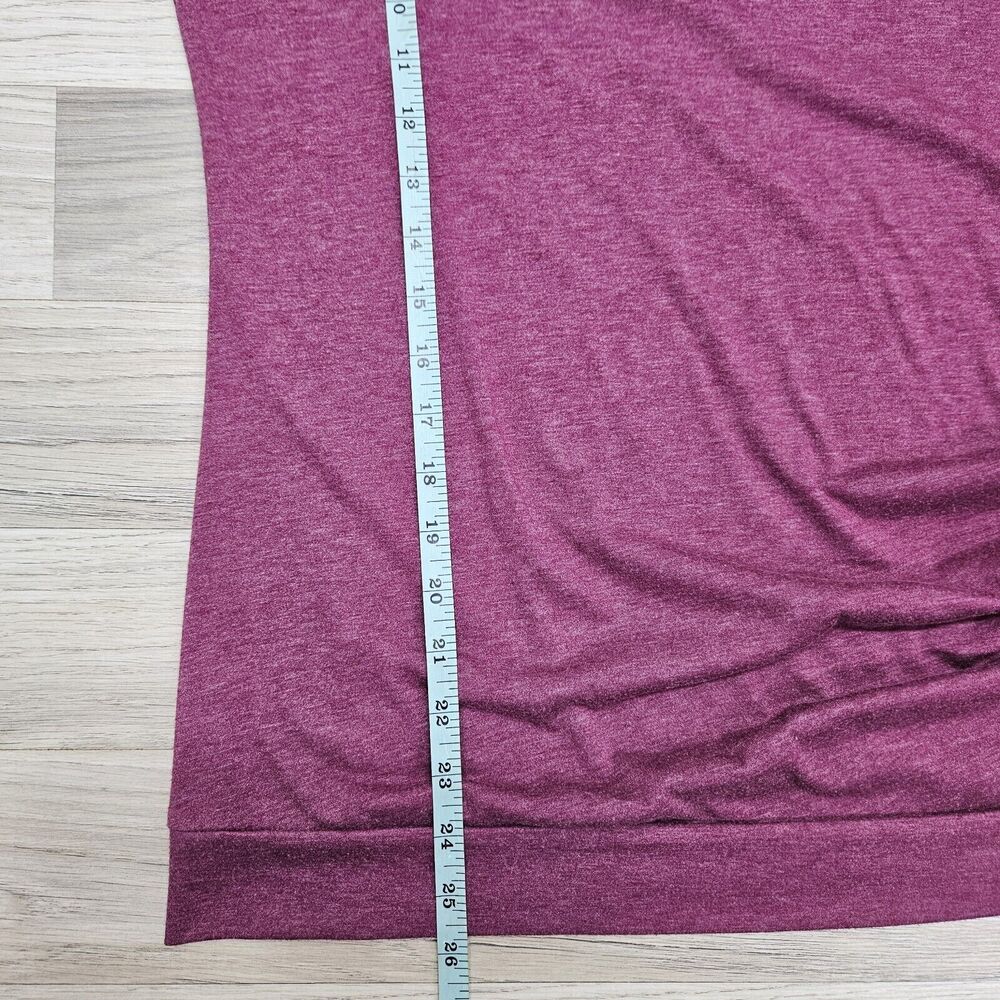 Womens Maroon V-Neck Longsleeve Shirt Button Detail Medium - Picture 5 of 7